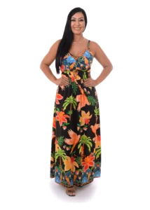 vestido longo estampado elegante